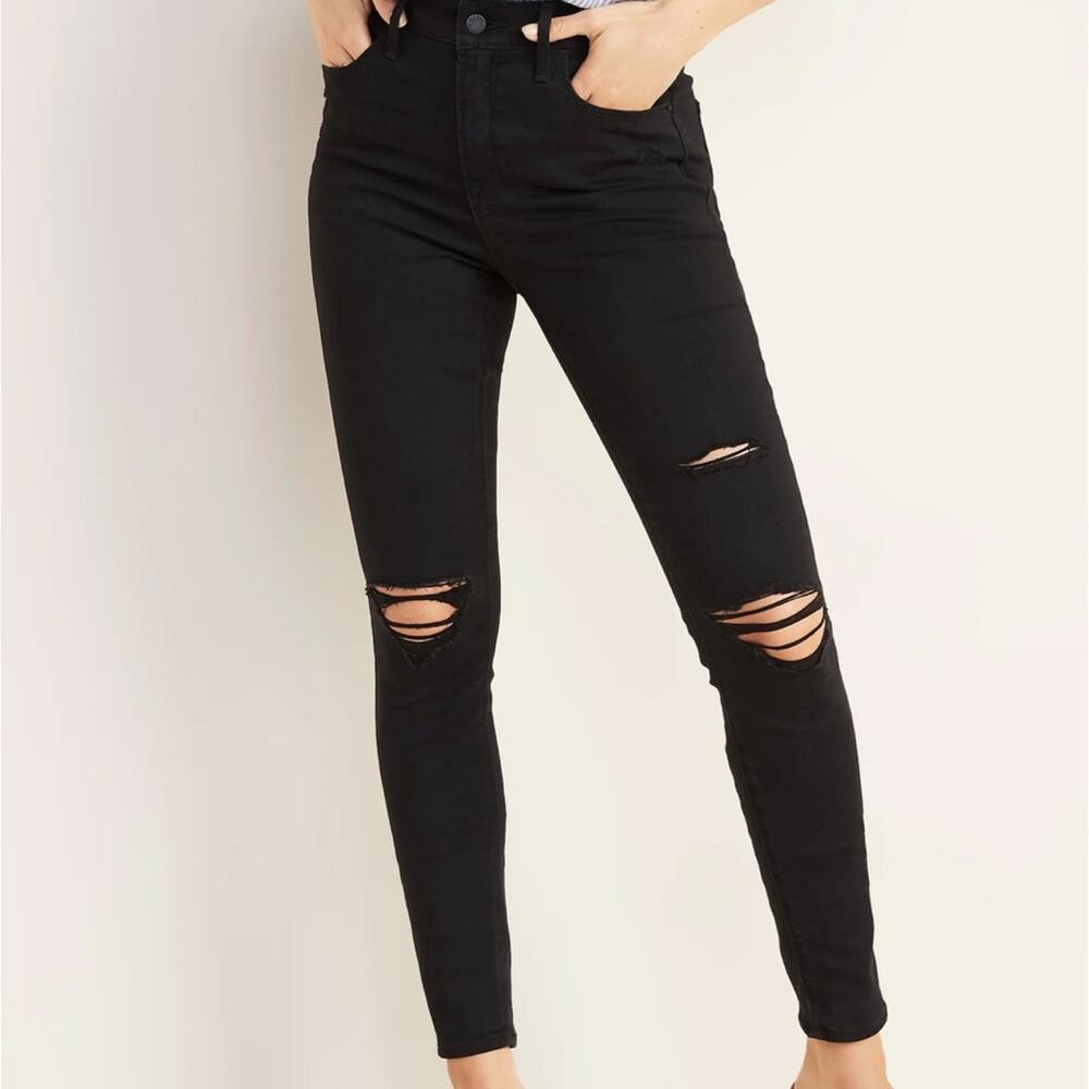 BLACK HIGH WAISTED *ROCKSTAR* SUPER SKINNY JEANS-SUPER COMFY, IN GREAT CONDITION